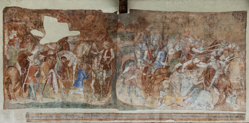 Pisa, Camposanto monumentale:
“Conversione e combattimento di Sant'Efisio contro i pagani di Sardegna”, affresco di Spinello Aretino, 1390/1391.

[ENG]
Pisa, Monumental Cemetery: 
“Conversion and Fight of Saint Ephysius against the Pagans of Sardinia”, fresco by Spinello Aretino, 1390/1391.
Camposanto Monumentale, Pisa (PI), Toscana - Tuscany, Italia - Italy