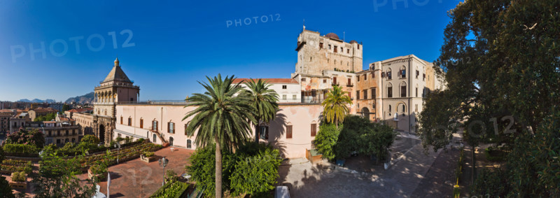Vue panoramique du Palais des Normands à Palerme, Sicile, Italie.