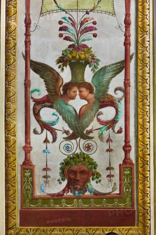 Palermo, Palazzo Reale o Palazzo dei Normanni, Appartamento Reale, Sala d'Ercole (Parlamento
dell'Assemblea Regionale Siciliana): fregi decorativi in stile pompeiano (pittura murale a secco, di Salvatore Gregoretti, 1901).

[ENG]
Palermo, The Royal Palace or Palazzo dei Normanni (Palace of the Normans), the Royal Apartment, The Hercules Hall (Parliament of the Sicily Regional Assembly): decorative friezes in Pompeian style (dry wall painting by Salvatore Gregoretti, 1901).
Palazzo Reale (Palazzo dei Norma, Palermo (PA), Sicilia - Sicily, Italia - Italy