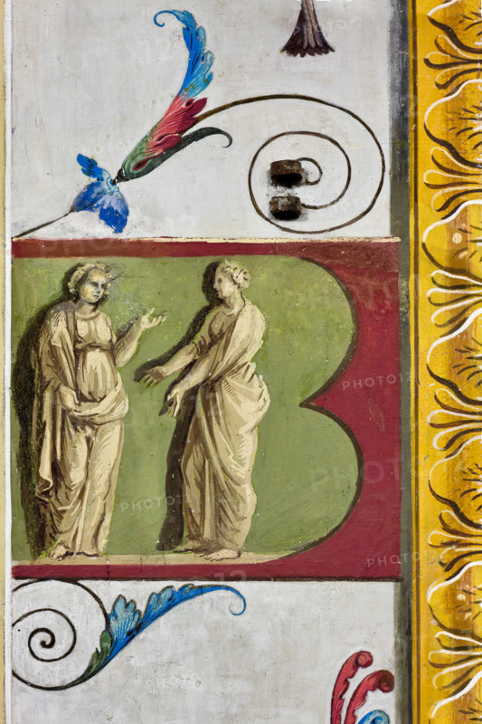 Palermo, Palazzo Reale o Palazzo dei Normanni, Appartamento Reale, Sala d'Ercole (Parlamento
dell'Assemblea Regionale Siciliana):  particolare di fregio decorativo (pittura murale a secco).

[ENG]
Palermo, The Royal Palace or Palazzo dei Normanni (Palace of the Normans), the Royal Apartment, The Hercules Hall (Parliament of the Sicily Regional Assembly): detail of decorative frieze (dry wall painting).
Palazzo Reale (Palazzo dei Norma, Palermo (PA), Sicilia - Sicily, Italia - Italy