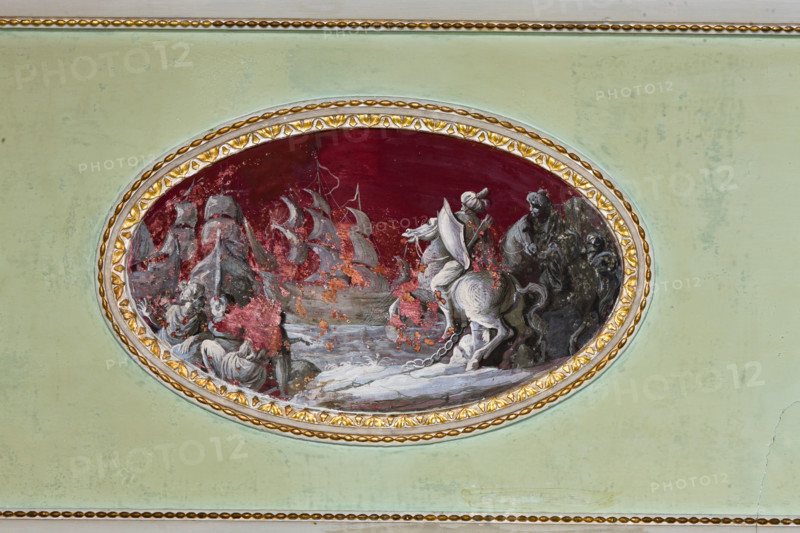 Palermo, Palazzo Reale o Palazzo dei Normanni, Appartamento Reale,  Torre Greca, appartamento di Carlo III di Borbone (Sala Formica): particolare della volta affrescata.

[ENG]
Palermo, The Royal Palace or Palazzo dei Normanni (Palace of the Normans), The Greek Tower, the Apartment of Charles III Borbone (The Formica Hall): detail of the frescoed vault.
Palazzo Reale (Palazzo dei Norma, Palermo (PA), Sicilia - Sicily, Italia - Italy