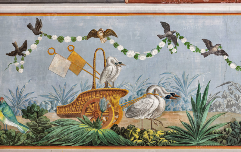 Palermo, The Royal Palace or Palazzo dei Normanni (Palace of the Normans), The Royal Apartment, the Birds Room, the frescoed vault: detail with swans and other birds.
Palazzo Reale (Palazzo dei Norma, Palermo (PA), Sicilia - Sicily, Italia - Italy