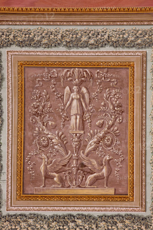 Palermo, The Royal Palace or Palazzo dei Normanni (Palace of the Normans), The Royal Apartment, The Yellow Room: detail of the decoration friezes of the vault.
Palazzo Reale (Palazzo dei Norma, Palermo (PA), Sicilia - Sicily, Italia - Italy