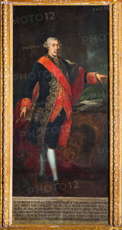 Palermo, Palazzo Reale o Palazzo dei Normanni, Appartamento Reale, Sala dei Viceré: "Domenico Caracciolo", Vicere´ dal 1781 al 1786, noto per avere abolito il tribunale dell'Inquisizione: dipinto a olio  di Gaetano Mangano (fine XVIII sec. - inizio XIX).

[ENG]
Palermo, The Royal Palace or Palazzo dei Normanni (Palace of the Normans), The Royal Apartment, The Viceroy Room: "Domenico Caracciolo", Viceroy from 1781 to 1786, known for having abolished the Inquisition court. Oil painting by Gaetano Mangano (late 18th century - early 19th century).
Palazzo Reale (Palazzo dei Norma, Palermo (PA), Sicilia - Sicily, Italia - Italy