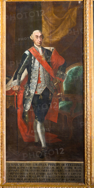 Palermo, Palazzo Reale o Palazzo dei Normanni, Appartamento Reale, Sala dei Viceré: "Marcantonio Colonna", Vicere´ dal 1774 al 1779; dipinto a olio  attribuito di Vincenzo Manno (1750 ca-1821).

[ENG]
Palermo, The Royal Palace or Palazzo dei Normanni (Palace of the Normans), The Royal Apartment, The Viceroy Room: "Marcantonio Colonna, Viceroy from 1774 to 1779; oil painting attributed to Vincenzo Manno (1750 ca-1821).
Palazzo Reale (Palazzo dei Norma, Palermo (PA), Sicilia - Sicily, Italia - Italy