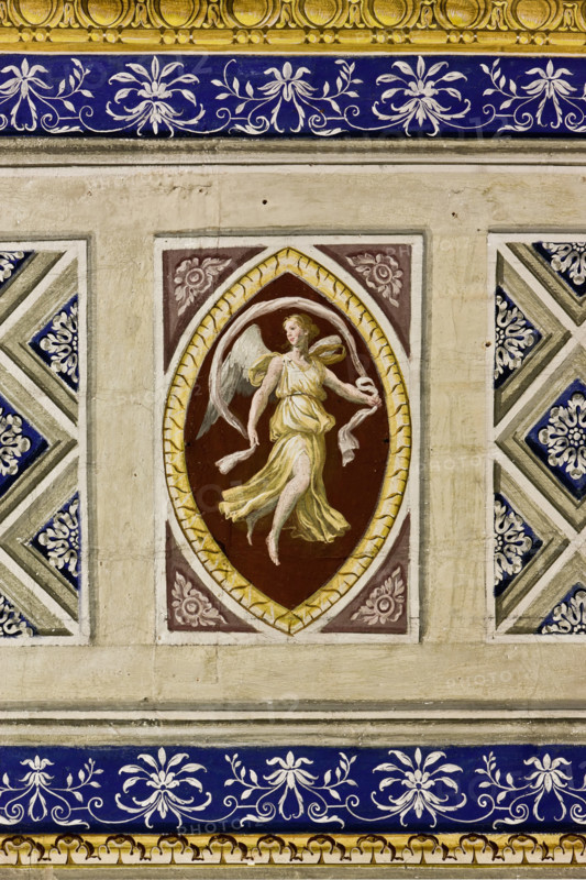 Palermo, The Royal Palace or Palazzo dei Normanni (Palace of the Normans), The Royal Apartment, The Red Room: detail of the decoration depicting a nymph.
Palazzo Reale (Palazzo dei Norma, Palermo (PA), Sicilia - Sicily, Italia - Italy