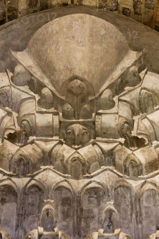Palermo, The Royal Palace or Palazzo dei Normanni (Palace of the Normans), The Pisana Tower, upper room now used as private study of the President of the Sicilian Regional Assembly: detail of the ceiling decorated with muqarnas.
Palazzo Reale (Palazzo dei Norma, Palermo (PA), Sicilia - Sicily, Italia - Italy