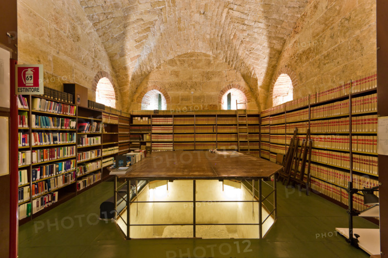 Palermo, Palazzo Reale o Palazzo dei Normanni, Torre Pisana, Sala del Tesoro o Zecca, oggi biblioteca: veduta.

[ENG]
Palermo, The Royal Palace or Palazzo dei Normanni (Palace of the Normans), Pisana Tower,  the Treasure Hall or Mint (today it is the library): view.
Palazzo Reale (Palazzo dei Norma, Palermo (PA), Sicilia - Sicily, Italia - Italy