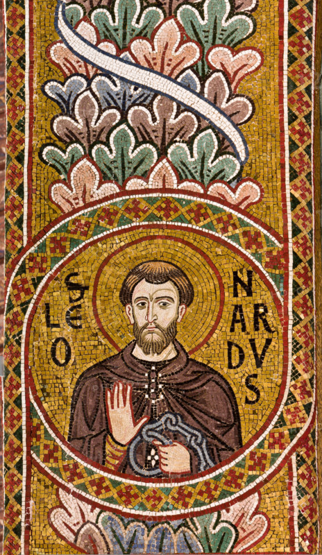 Palermo, The Royal Palace or Palazzo dei Normanni (Palace of the Normans), The Palatine Chapel (Basilica), the nave, mosaic below an arch: "St. Leonard", XII century.
Palazzo Reale (Palazzo dei Norma, Palermo (PA), Sicilia - Sicily, Italia - Italy
