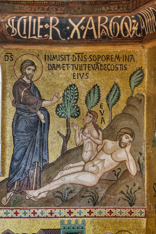 Palermo, The Royal Palace or Palazzo dei Normanni (Palace of the Normans), The Palatine Chapel (Basilica), cycle of mosaics on the Old Testament, cycle of the Creation: "The Creation of Eve", XII century.
Palazzo Reale (Palazzo dei Norma, Palermo (PA), Sicilia - Sicily, Italia - Italy