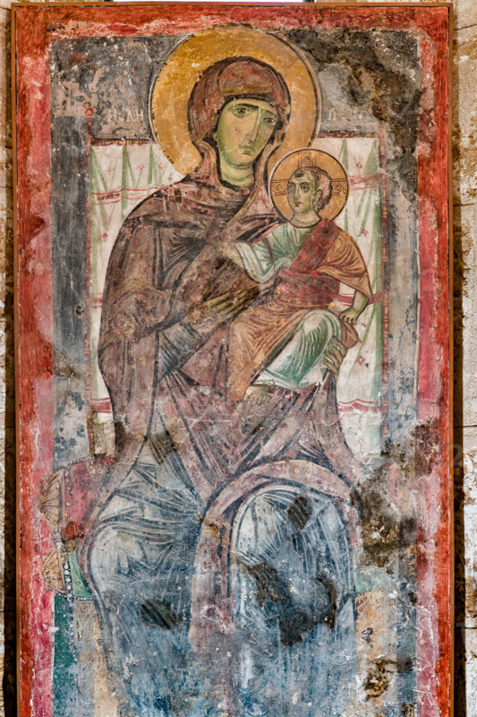 Palermo, The Royal Palace or Palazzo dei Normanni (Palace of the Normans), The Palatine Chapel (Basilica), the Crypt (Lower Church): "Protesis Vergine Theotokos", detached byzantine fresco.
Palazzo Reale (Palazzo dei Norma, Palermo (PA), Sicilia - Sicily, Italia - Italy