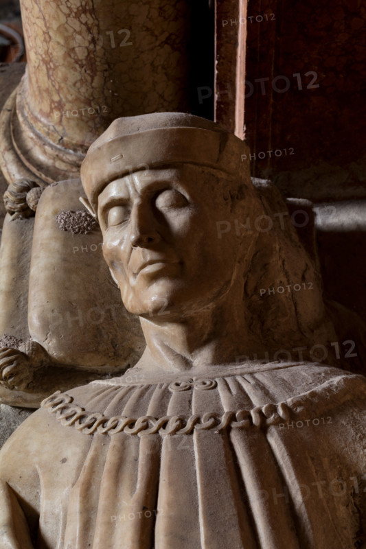 Modena, Duomo, interno, navata destra: monumento funerario dedicato a Francesco Molza; di Bartolomeo Spani, 1516. Marmo di Carrara, marmo proconnesio, pietra d'Istria e rosso ammonitico.

[ENG]
Modena, Cathedral, interior, right aisle: funerary monument dedicated to Francesco Molza; Bartolomeo Spani, 1516. Carrara marble, Proconnesian marble, Istrian stone and red ammonitic stone.