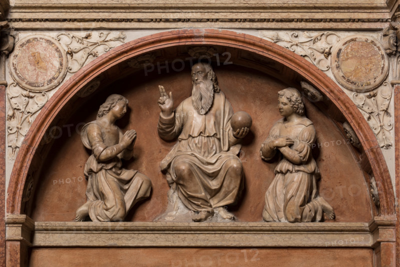 Modena, Duomo, interno, navata destra: monumento funerario dedicato a Francesco Molza; di Bartolomeo Spani, 1516. Marmo di Carrara, marmo proconnesio, pietra d'Istria e rosso ammonitico.

[ENG]
Modena, Cathedral, interior, right aisle: funerary monument dedicated to Francesco Molza; Bartolomeo Spani, 1516. Carrara marble, Proconnesian marble, Istrian stone and red ammonitic stone.