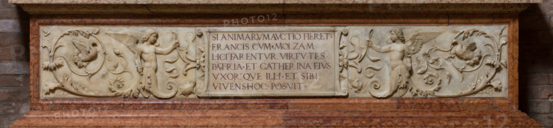 Modena, Duomo, interno, navata destra: monumento funerario dedicato a Francesco Molza; di Bartolomeo Spani, 1516. Marmo di Carrara, marmo proconnesio, pietra d'Istria e rosso ammonitico.

[ENG]
Modena, Cathedral, interior, right aisle: funerary monument dedicated to Francesco Molza; Bartolomeo Spani, 1516. Carrara marble, Proconnesian marble, Istrian stone and red ammonitic stone.
Duomo, Modena (MO), Emilia Romagna, Italia - Italy