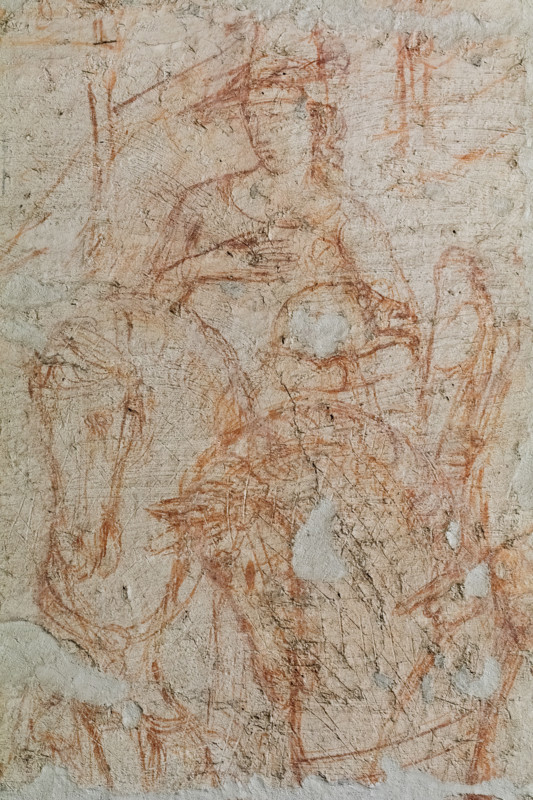 Pisa, Museo delle sinopie: ”Trionfo della Morte”, sinopia preparatoria agli affreschi di Buonamico Buffalmacco per il Camposanto, 1336/1341. Dettaglio con  nobildonna a cavallo.

[ENG]
Pisa, Sinopia Museum: "Triumph of Death," preparatory sinopia of the frescoes by Buonamico Buffalmacco for the Monumental Cemetery, 1336/1341. Detail with  noble gentlewoman riding a horse.
Camposanto Monumentale, Pisa (PI), Toscana - Tuscany, Italia - Italy
