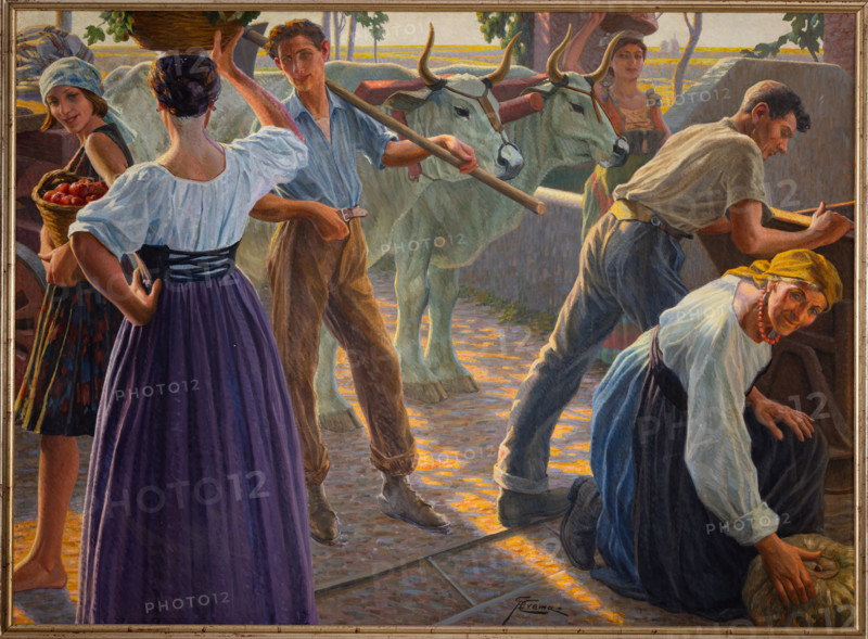 Collezione Assicoop Unipol, inv. n°  880: 
Giovanni Battista Crema (1883-1964); “Vita nella campagna”; olio su compensato, cm. 128x175.

[ENG]
Giovanni Battista Crema (1883-1964); “Life in the Countryside”; oil painting on plywood, cm. 128x175.
Collezione Assicoop - Unipol, Modena (MO), Emilia Romagna, Italia - Italy