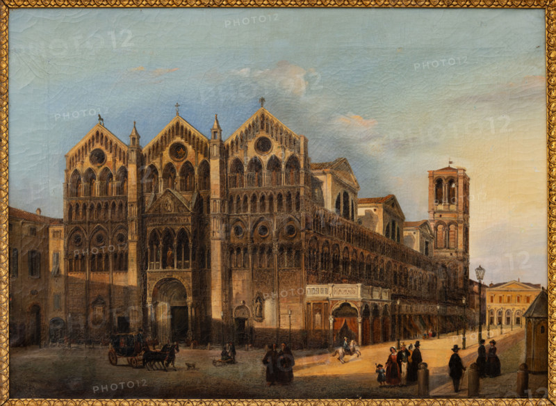 Collezione Assicoop Unipol, inv. n°  887: 
Chittò Giuseppe Barucchi (1816-1900); “Il Duomo di Ferrara” ; olio su tela, cm. 55x75.

[ENG]
Chittò Giuseppe Barucchi (1816-1900); “The Ferrara Duomo” ; oil painting on canvas, cm. 55x75.
Collezione Assicoop - Unipol, Modena (MO), Emilia Romagna, Italia - Italy