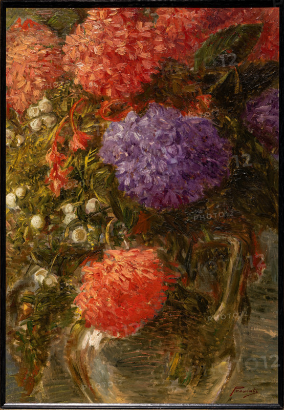 Collezione Assicoop Unipol, inv. n° ° 921: Gaetano Previati (1852 - 1920); “Ortensie”; olio su tela, cm 50 x 36.

[ENG]
Gaetano Previati (1852 - 1920); “Hydrangeas” ; oil painting on canvas, cm 50 x 36.
Collezione Assicoop - Unipol, Modena (MO), Emilia Romagna, Italia - Italy