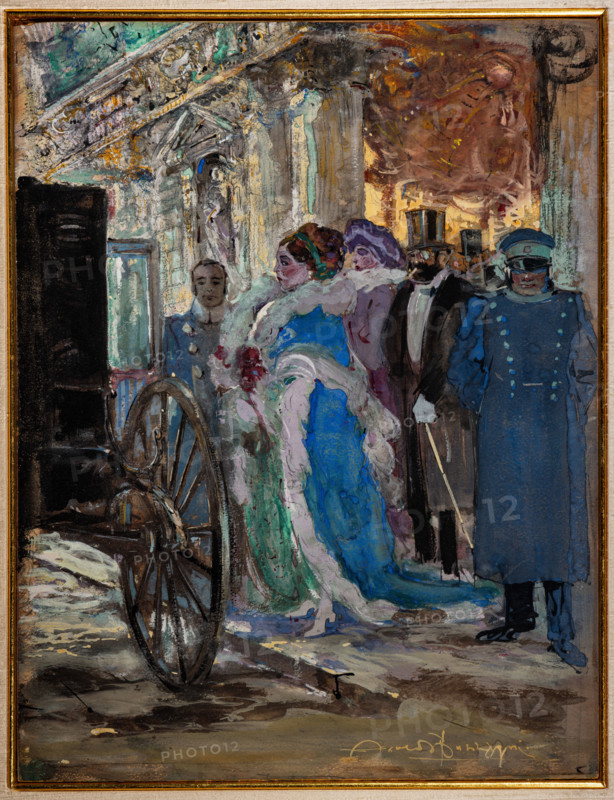 Collezione Assicoop Unipol, inv. n° 927: 
Aroldo Bonzagni (Ferrara,1887 - 1918);  “Uscita dal Teatro Alla Scala” (olio su cartone, cm.34,5 x 25,5).

[ENG]
Aroldo Bonzagni (Ferrara, 1887 - 1918); “Exit from the Teatro Alla Scala” (oil on cardboard, 34.5 x 25.5 cm).
Collezione Assicoop - Unipol, Modena (MO), Emilia Romagna, Italia - Italy