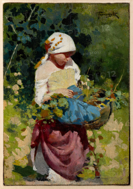 Collezione Assicoop Unipol, inv. n° 928: 
Arnaldo Ferraguti (Ferrara,1862 - 1925); “Contadinella” (olio su tavola, cm. 20,5 x 14).

[ENG]
Collezione Assicoop Unipol, inv. n° 928: 
Arnaldo Ferraguti (Ferrara,1862 - 1925); “Peasant Girl” (oil on panel, 20.5 x 14 cm)
Collezione Assicoop - Unipol, Modena (MO), Emilia Romagna, Italia - Italy