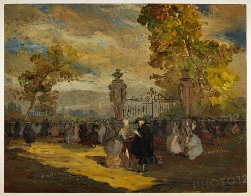 Collezione Assicoop Unipol, inv. n° 964: 
Amerigo Ferrari (1889 - 1970); “Scena settecentesca in villa” (olio su tavola, 39 x 50 cm).

[ENG]
Amerigo Ferrari (1889 - 1970); “XVIII Century Villa Scene” (oil painting on panel, 39 x 50 cm).
Collezione Assicoop - Unipol, Modena (MO), Emilia Romagna, Italia - Italy
