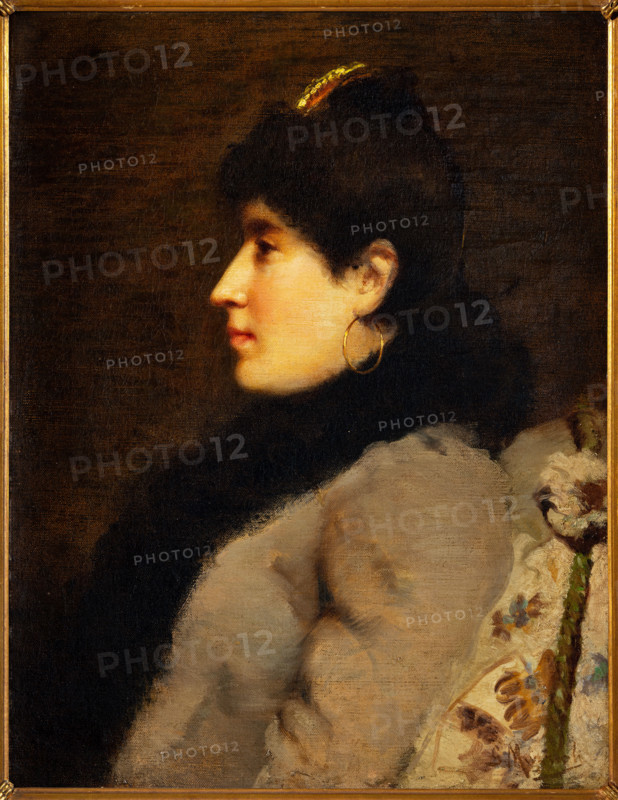 Collezione Assicoop Unipol, inv. n°  969: 
Giovanni Muzzioli (1854 - 1894); “Ritratto di signora di profilo” (olio su tela, 60,5 x 46,5 cm).

[ENG]
Giovanni Muzzioli (1854 - 1894); “Portrait of a Lady in Profile ” (oil painting on canvas, 1 60,5 x 46,5 cm).
Collezione Assicoop - Unipol, Modena (MO), Emilia Romagna, Italia - Italy