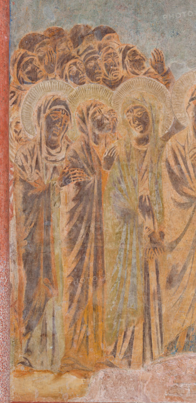 Assisi, Basilica superiore di San Francesco, transetto meridionale, parete est, Crocifissione: particolare con le Pie Donne. 
Affreschi di Cimabue (Cenni di Pepo 1277-1283?).

[ENG]
Assisi, Upper Basilica of San Francis, south transept, east wall, Crucifixion: detail with the Pious Women.
Frescoes by Cimabue (Cenni di Pepo 1277-1283?).
Basilica superiore di San France, Assisi (PG), Umbria, Italia - Italy