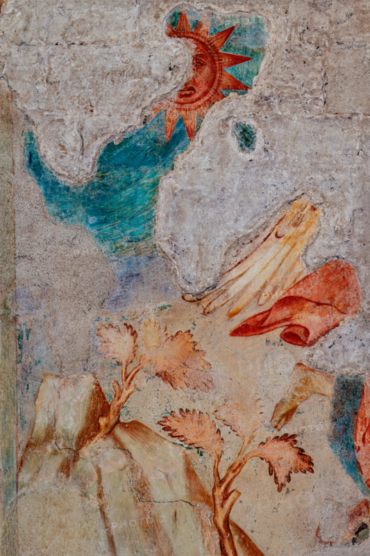 Assisi, Basilica superiore di San Francesco, transetto meridionale, parete sud, “Visioni apocalittiche”: “L’angelo del sesto sigillo”. Particolare del paesaggio.  Affreschi di Cimabue (Cenni di Pepo 1277-1283?) e bottega.

[ENG]
Assisi, Upper Basilica of Saint Francis, the southern transept, the southern wall, “Apocalyptic visions”: “The Angel of the Sixth Seal.” Detail of the landscape. Frescoes by Cimabue (Cenni di Pepo 1277-1283?) and workshop.
Basilica di San Francesco, Assisi (PG), Umbria, Italia - Italy