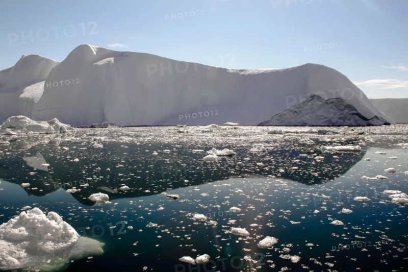 Iceberg and pieces of ice in Greenland