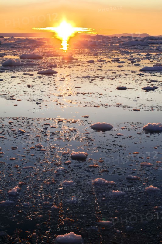 Sunset on the Arctic ocean, Greenland