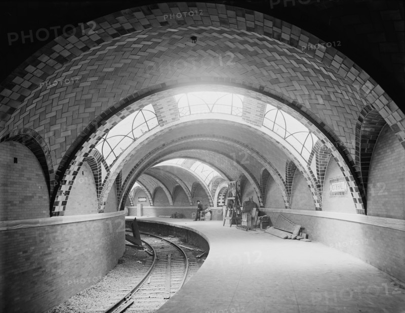 City Hall Subway Station, New York City, New York, USA, Detroit Publishing Company, 1904