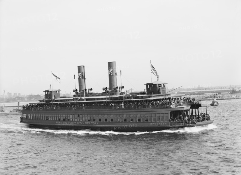 Municipal Ferry, City of New York, New York City, New York, USA, Detroit Publishing Company, 1909