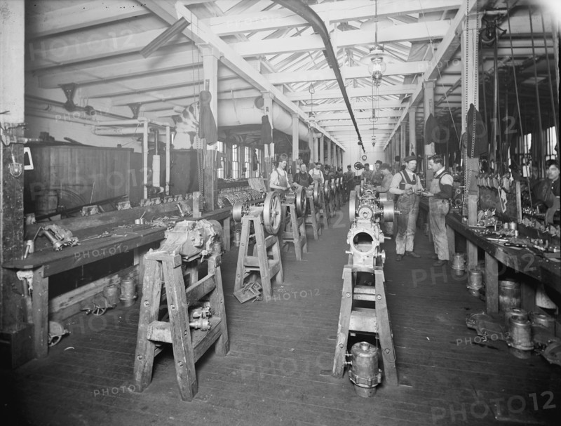 Men Working in Assembling Room, Leland & Faulconer Manufacturing Co., Detroit, Michigan, USA, Detroit Publishing Company, 1903