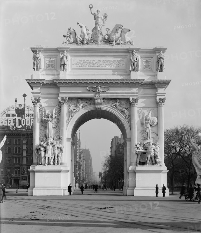 Dewey Arch, New York City, New York, USA, Detroit Publishing Company, 1900
