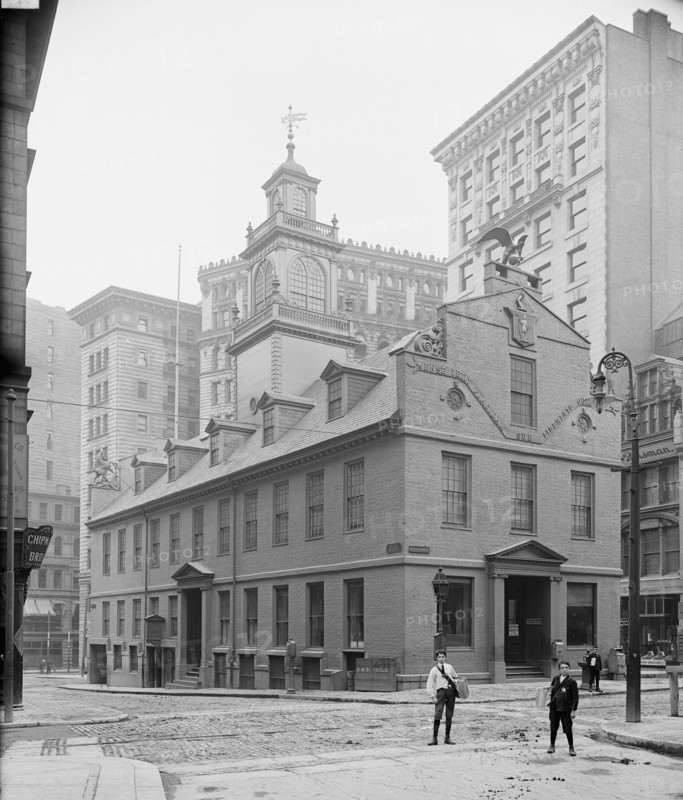 Old State House from Washington St., Boston, Massachusetts, USA, Detroit Publishing Company, 1905