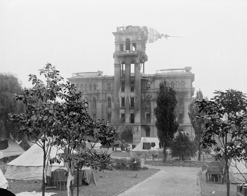 Ruins of Hall of Justice, Portsmouth Square, after Earthquake, San Francisco, California, USA, Detroit Publishing Company, 1906