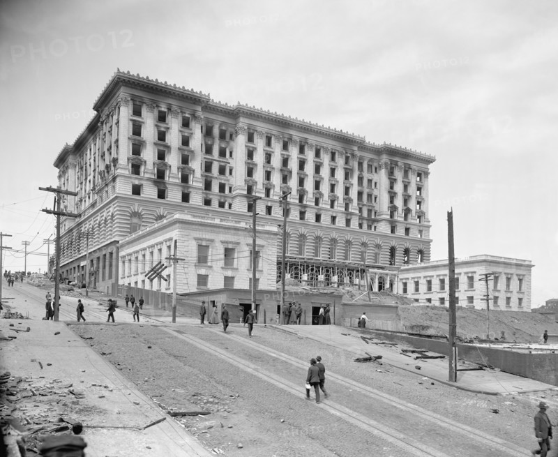 Fairmount Hotel after Earthquake, San Francisco, California, USA, Detroit Publishing Company, 1906