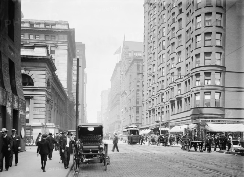 Street Scene, Dearborn Street, Chicago, Illinois, USA, Hans Behm for Detroit Publishing Company, 1907