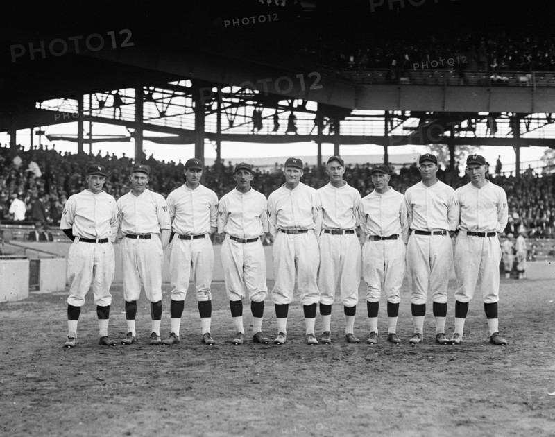 Washington Senators, Major League Baseball Team, Team Portrait with Walter Johnson (center), Griffith Stadium, Washington DC, USA, Harris & Ewing, 1924