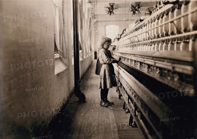 Young Girl Spinning Cotton at Cotton Mill, Lancaster, South Carolina, USA, Lewis Hine, 1908