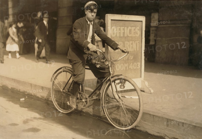Messenger Boy on Bicycle, New Orleans, Louisiana, USA, Lewis Hine, 1913
