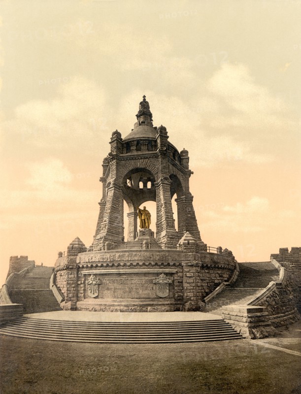 Kaiser Wilhelm Monument, Westphalia, Germany, Photochrome Print, Detroit Publishing Company, 1900