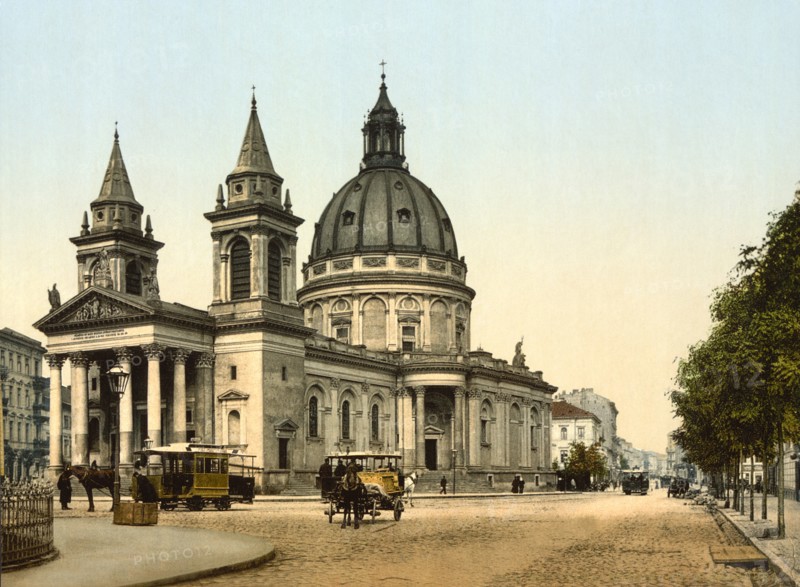 St. Alexander's Church, Warsaw, Poland, Photochrome Print, Detroit Publishing Company, 1900