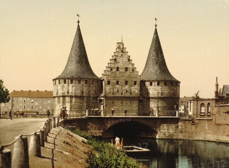 Rabot Gate, Ghent, Belgium, Photochrome Print, Detroit Publishing Company, 1900