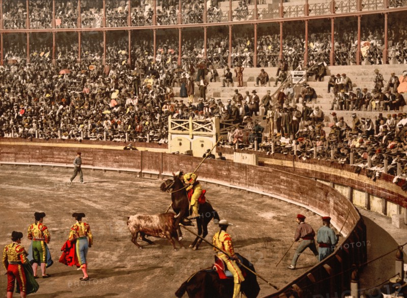 Bullfight, Barcelona, Spain, Photochrome Print, Detroit Publishing Company, 1900