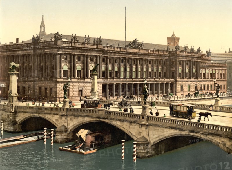 Frederick's Bridge and the Bourse, Berlin, Germany, Photochrome Print, Detroit Publishing Company, 1900