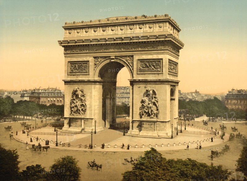 Arc de Triomphe de l'Etoile, Paris, France, Photochrome Print, Detroit Publishing Company, 1900