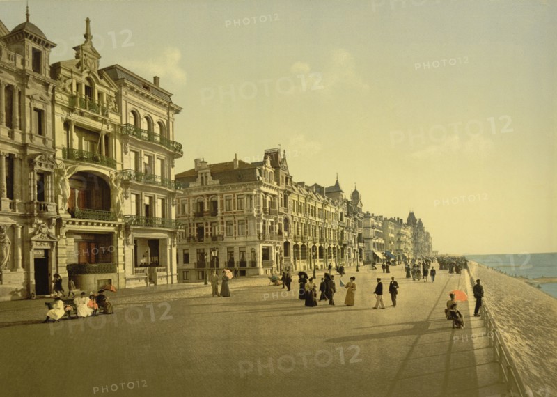 The Embankment, Ostend, Belgium, Photochrome Print, Detroit Publishing Company, 1900