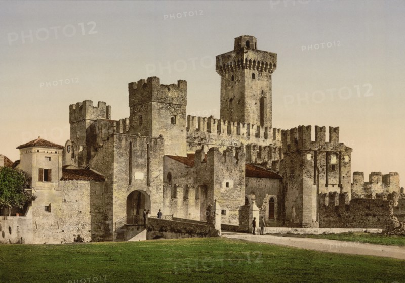 Scaliger Castle, Lake Garda, Sirmione, Italy, Photochrome Print, Detroit Publishing Company, 1900