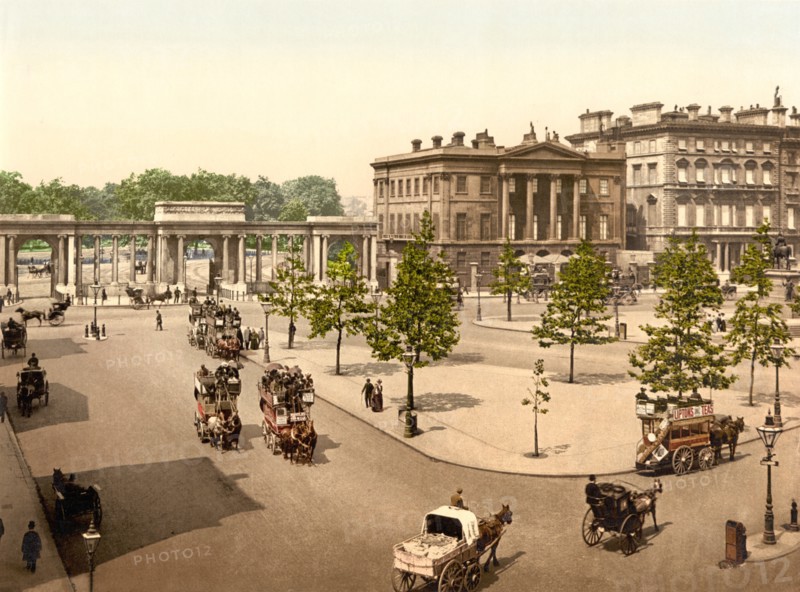 Hyde Park Corner, London, England, UK, Photochrome Print, Detroit Publishing Company, 1900